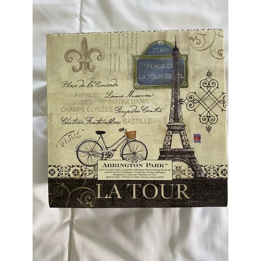 Paris Eiffel Tower Decorative Storage Box La Tour Vintage Style Photo Memory